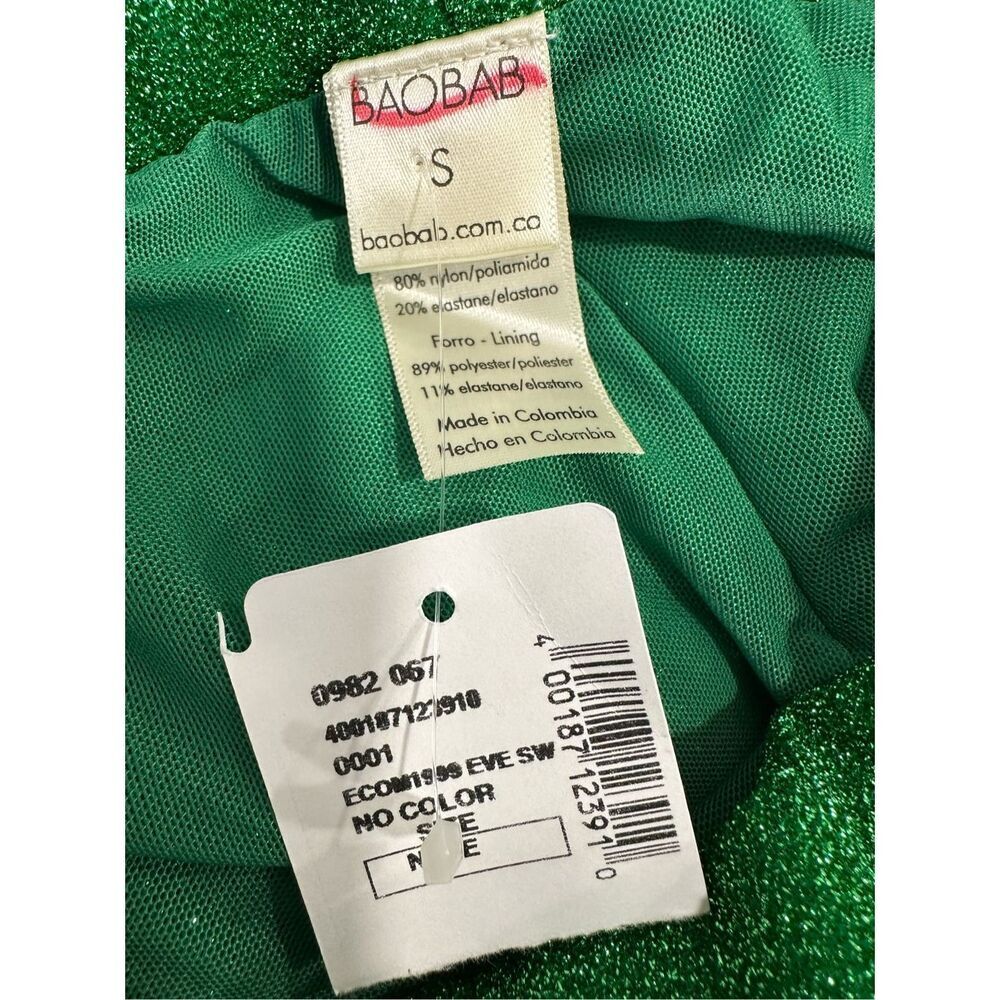 Baobab Osaka Shimmer High Waist Wide Leg Swim Cover Up Pants Green Size Small - Picture 4 of 5